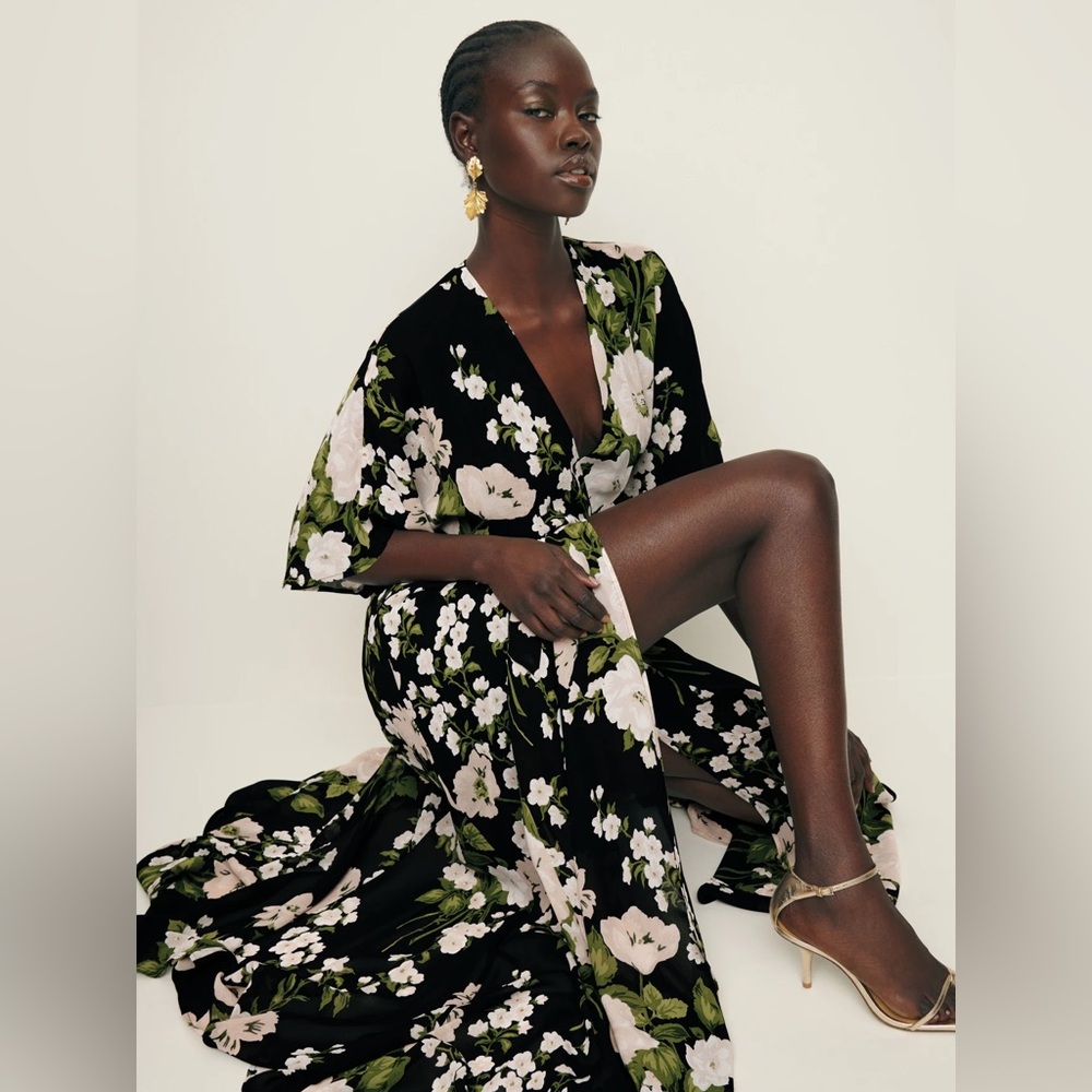 Reformation Winslow Dress in Raven, size S